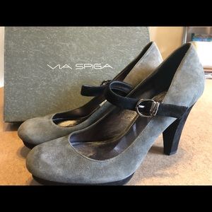 Via Spiga women’s sz 10 black/gray platform shoes
